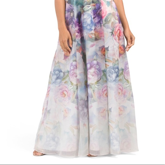 Adrianna Pappell adorable printed organza gown,Sz8 - Picture 3 of 4